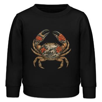 Yakuza-Krabbe – Tinte auf Schale - Kinder Organic Sweatshirt Mini Changer von Stanley/Stella - Schwarz - Vorne - AI Model Kid Male (0cm)
