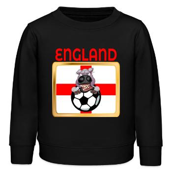 HORSE LOVES SOCCER FOOTBALL - Kids Organic Sweatshirt by Stanley/Stella - black - Front - AI Model Kid Male (0cm)