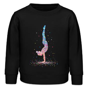 Gymnastik Gymnastaste Akrobatik – Silhouette - Kinder Organic Sweatshirt Mini Changer von Stanley/Stella - Schwarz - Vorne - AI Model Kid Male (0cm)