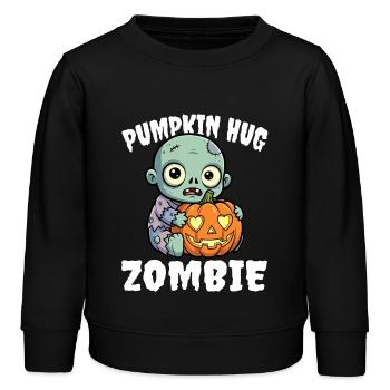 CÂLIN CITROUILLE ZOMBIE - ZOMBIE HALLOWEEN - Sweat enfant bio Stanley/Stella - noir - Devant - AI Model Kid Male (0cm)