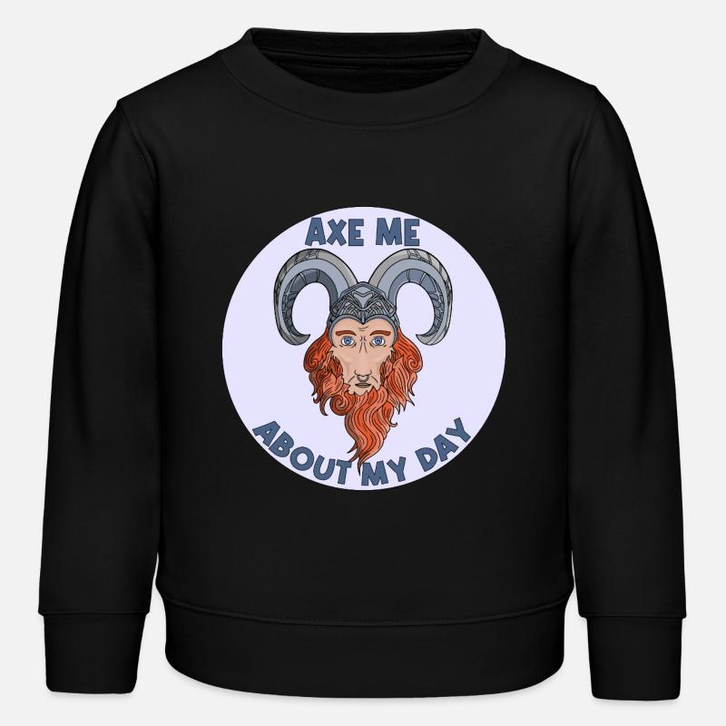 Axe me about my day - Kids Organic Sweatshirt by Stanley/Stella - black