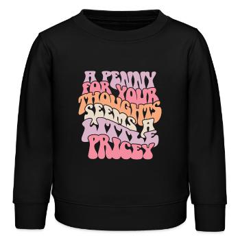 Loving Self Thoughts with Colorful Text - Kids Organic Sweatshirt by Stanley/Stella - black - Front - AI Model Kid Male (0cm)