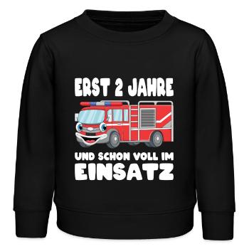 2 Geburtstag Feuerwehr Geschenk Junge 2 Jahre - Kinder Organic Sweatshirt Mini Changer von Stanley/Stella - Schwarz - Vorne - AI Model Kid Male (0cm)
