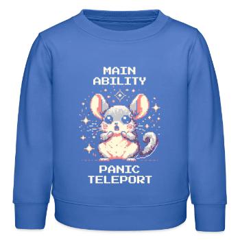 Capacité principale : Téléportation panique | Chinchilla - Sweat enfant bio Stanley/Stella - carolina blue - Devant - AI Model Kid Female (0cm)
