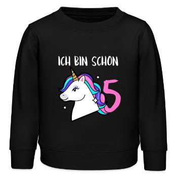 5. Geburtstag Ich bin schon 5 Einhorn - Kinder Organic Sweatshirt Mini Changer von Stanley/Stella - Schwarz - Vorne - AI Model Kid Male (0cm)