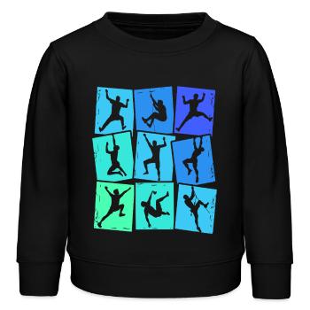 Klettern Berge Kletterer Bouldern Jungen Kinder - Kinder Organic Sweatshirt Mini Changer von Stanley/Stella - Schwarz - Vorne - AI Model Kid Male (0cm)