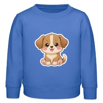 Entzückender Welpe Aufkleber - Kinder Organic Sweatshirt Mini Changer von Stanley/Stella - carolina Blue - Vorne - AI Model Kid Female (0cm)