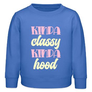 Kinda classy kinda hood Typography - Kinder Organic Sweatshirt Mini Changer von Stanley/Stella - carolina Blue - Vorne - AI Model Kid Female (0cm)
