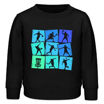 Disc Golf Discgolf Kinder Männer Jungen  - Kinder Organic Sweatshirt Mini Changer von Stanley/Stella - Schwarz - Vorne - AI Model Kid Male (0cm)