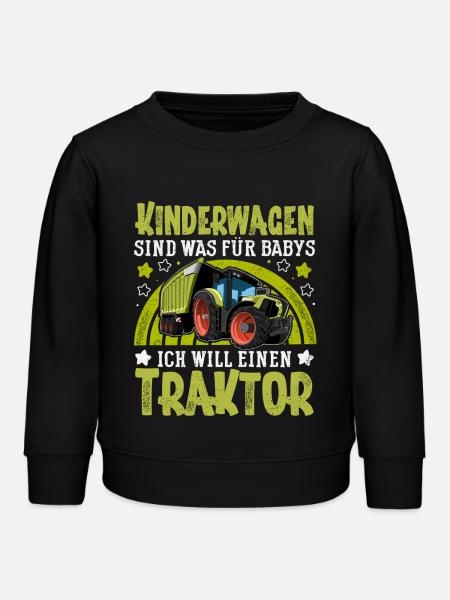 Traktor Kinder Lustiger Spruch - Kinder Organic Sweatshirt Mini Changer von Stanley/Stella - Schwarz
