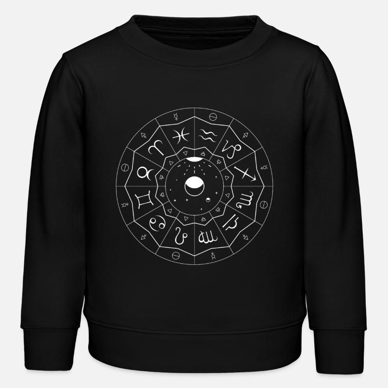 Mandala du Zodiaque - Éléments et Modalités (blanc) - Sweat enfant bio Stanley/Stella - noir