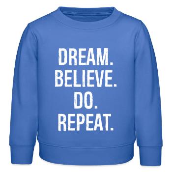 rêve croire répéter - Sweat enfant bio Stanley/Stella - carolina blue - Devant - AI Model Kid Female (0cm)