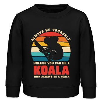 Koala Motto Retro Sunset - Kinder Organic Sweatshirt Mini Changer von Stanley/Stella - Schwarz - Vorne - AI Model Kid Male (0cm)