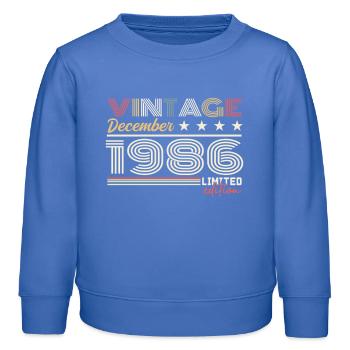 Geschenk Dezember 1986 - Kinder Organic Sweatshirt Mini Changer von Stanley/Stella - carolina Blue - Vorne - AI Model Kid Female (0cm)
