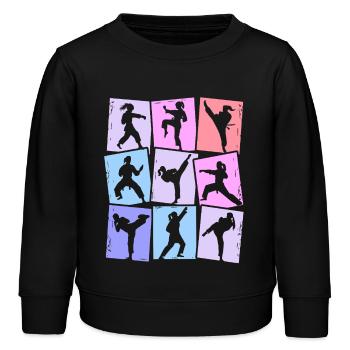 Taekwondo Karate Kampfsport Damen Kinder Mädchen - Kinder Organic Sweatshirt Mini Changer von Stanley/Stella - Schwarz - Vorne - AI Model Kid Male (0cm)