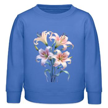 Pastell Lilienstrauß - Kinder Organic Sweatshirt Mini Changer von Stanley/Stella - carolina Blue - Vorne - AI Model Kid Female (0cm)