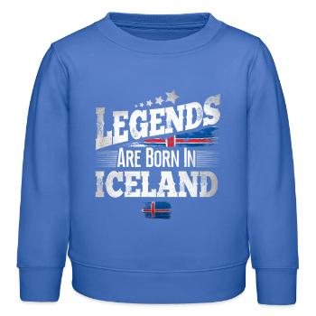 Islande Lieu de naissance Anniversaire - Sweat enfant bio Stanley/Stella - carolina blue - Devant - AI Model Kid Female (0cm)