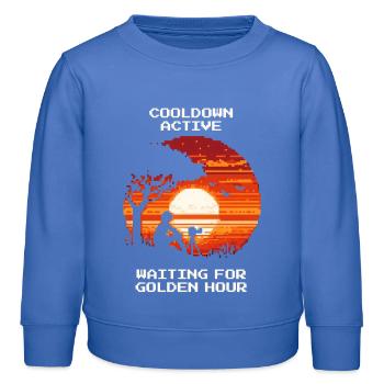 Cooldown aktiv | Goldene Stunde Fotografie - Kinder Organic Sweatshirt Mini Changer von Stanley/Stella - carolina Blue - Vorne - AI Model Kid Female (0cm)