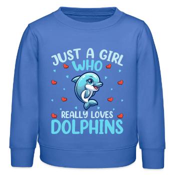 Delfin - Kinder Organic Sweatshirt Mini Changer von Stanley/Stella - carolina Blue - Vorne - AI Model Kid Female (0cm)