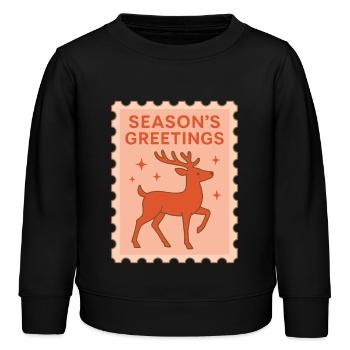 Weihnachtsgrüße Rentiere Weihnachtsstimmung - Kinder Organic Sweatshirt Mini Changer von Stanley/Stella - Schwarz - Vorne - AI Model Kid Male (0cm)