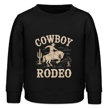Western Vintage Cowboy - Sweat enfant bio Stanley/Stella - noir - Devant - AI Model Kid Male (0cm)