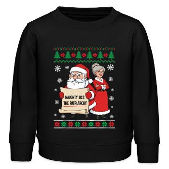 Naughty List The Patriarchy - Kids Organic Sweatshirt by Stanley/Stella - black - Front - AI Model Kid Male (0cm)