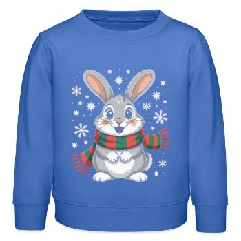Winterhase mit Schal - Kinder Organic Sweatshirt Mini Changer von Stanley/Stella - carolina Blue - Vorne - AI Model Kid Female (0cm)