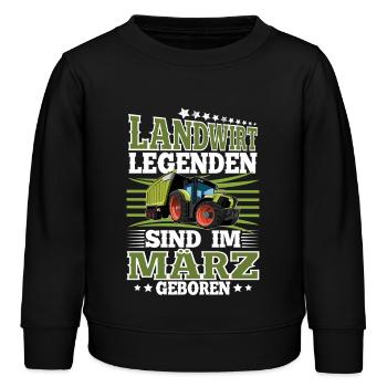 Landwirt Geburtstag März - Kinder Organic Sweatshirt Mini Changer von Stanley/Stella - Schwarz - Vorne - AI Model Kid Male (0cm)
