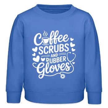 Coffee Scrubs Rubber Gloves - Kids Organic Sweatshirt by Stanley/Stella - carolina blue - Front - AI Model Kid Female (0cm)