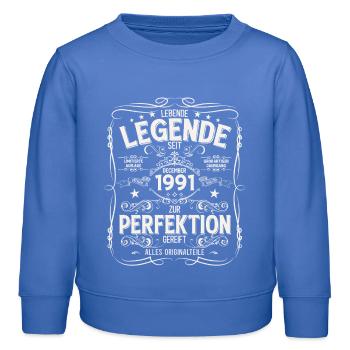 34e anniversaire Millésime décembre 1991 - Sweat enfant bio Stanley/Stella - carolina blue - Devant - AI Model Kid Female (0cm)