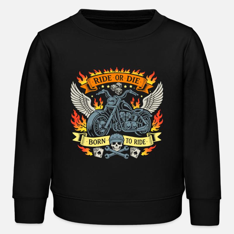 À CHEVAL OU À LA MORT | Don des Flammes Motards - Sweat enfant bio Stanley/Stella - noir