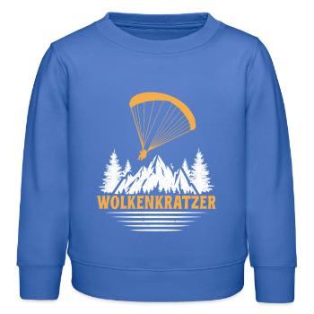 Paraglider SKYSCRAPER FUNNY - Kids Organic Sweatshirt by Stanley/Stella - carolina blue - Front - AI Model Kid Female (0cm)