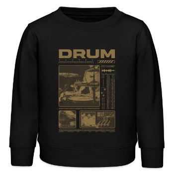 Rock Drummer Drum Player Streetwear - Kids Organic Sweatshirt by Stanley/Stella - black - Front - AI Model Kid Male (0cm)