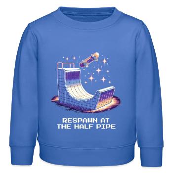 Respawn at the Halfpipe | Skateboard - Kids Organic Sweatshirt by Stanley/Stella - carolina blue - Front - AI Model Kid Female (0cm)