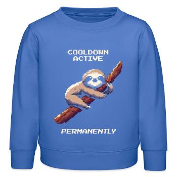 Cooldown aktiv | Faultier Gamer Humor - Kinder Organic Sweatshirt Mini Changer von Stanley/Stella - carolina Blue - Vorne - AI Model Kid Female (0cm)