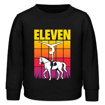 Eleven Equestrian Vaulting Voltigieren - Kinder Organic Sweatshirt Mini Changer von Stanley/Stella - Schwarz - Vorne - AI Model Kid Male (0cm)