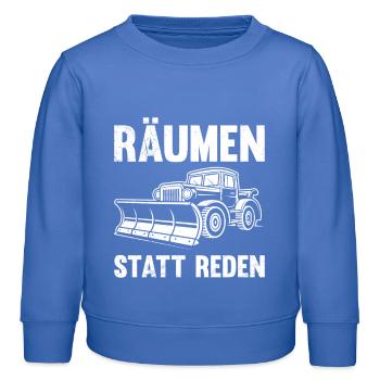 Schneeräumer RÄUMEN STATT REDEN Lustiges - Kinder Organic Sweatshirt Mini Changer von Stanley/Stella - carolina Blue - Vorne - AI Model Kid Female (0cm)