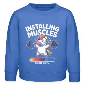 Einhorn hebt Gewichte - Kinder Organic Sweatshirt Mini Changer von Stanley/Stella - carolina Blue - Vorne - AI Model Kid Female (0cm)