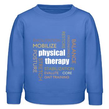 Physiotherapy Word Cloud: Mobilization - Kids Organic Sweatshirt by Stanley/Stella - carolina blue - Front - AI Model Kid Female (0cm)