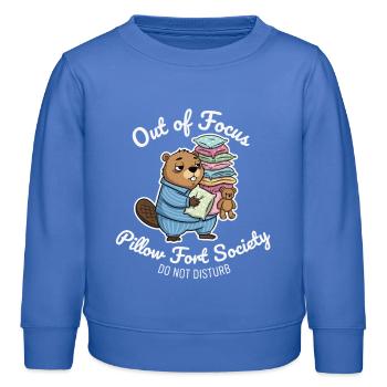 Castor Fatigué - Sweat enfant bio Stanley/Stella - carolina blue - Devant - AI Model Kid Female (0cm)