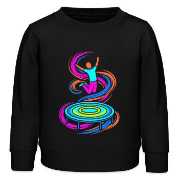 Trampolin Springer - Kinder Organic Sweatshirt Mini Changer von Stanley/Stella - Schwarz - Vorne - AI Model Kid Male (0cm)