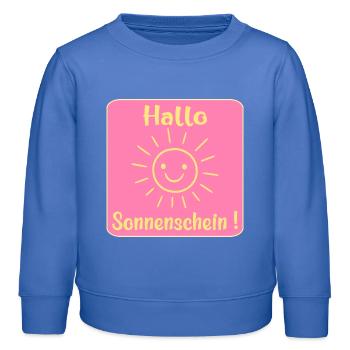 Bonjour rayon de soleil - Sweat enfant bio Stanley/Stella - carolina blue - Devant - AI Model Kid Female (0cm)