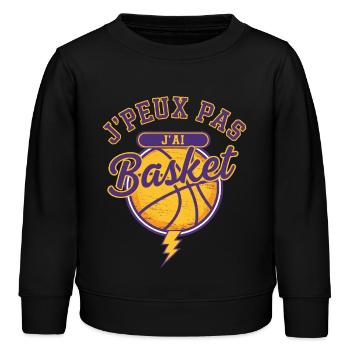 J'peux pas J'ai Basket - Sweat enfant bio Stanley/Stella - noir - Devant - AI Model Kid Male (0cm)