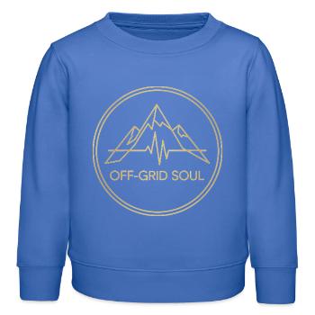 Art de lignes de montagne rétro-futuriste Soul hors réseau - Sweat enfant bio Stanley/Stella - carolina blue - Devant - AI Model Kid Female (0cm)