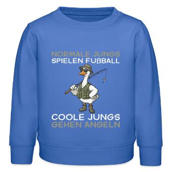 Angler Gans Coole Jungs gehen Angeln - Kinder Organic Sweatshirt Mini Changer von Stanley/Stella - carolina Blue - Vorne - AI Model Kid Female (0cm)