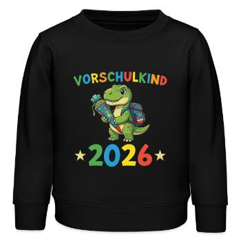 Cadeau de la maternelle Dino 2026 - Sweat enfant bio Stanley/Stella - noir - Devant - AI Model Kid Male (0cm)