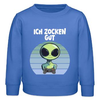 alien - Kinder Organic Sweatshirt Mini Changer von Stanley/Stella - carolina Blue - Vorne - AI Model Kid Female (0cm)
