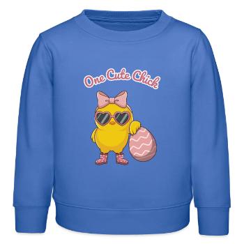 Süßes Küken mit Herzbrille - Kinder Organic Sweatshirt Mini Changer von Stanley/Stella - carolina Blue - Vorne - AI Model Kid Female (0cm)