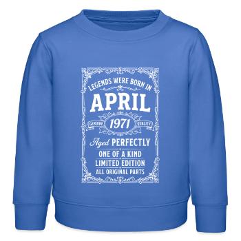 Awesome since April 1971 - Kids Organic Sweatshirt by Stanley/Stella - carolina blue - Front - AI Model Kid Female (0cm)