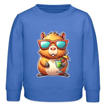 Capybara  - Kinder Organic Sweatshirt Mini Changer von Stanley/Stella - carolina Blue - Vorne - AI Model Kid Female (0cm)